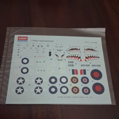 72nd 40e warhawk decals - -,